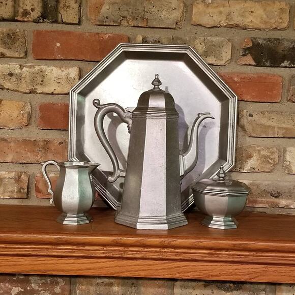 Vintage Colonial Coffee Server Set, International Craftmetal, 4 pc - Picture 1 of 7